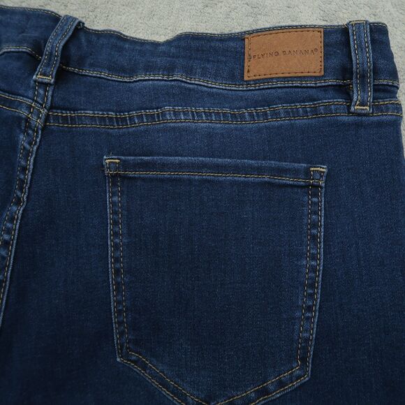 Flying Banana Jeans Women's Size 16S Blue High-Rise Wide-Leg Denim 30" Inseam - Picture 14 of 16